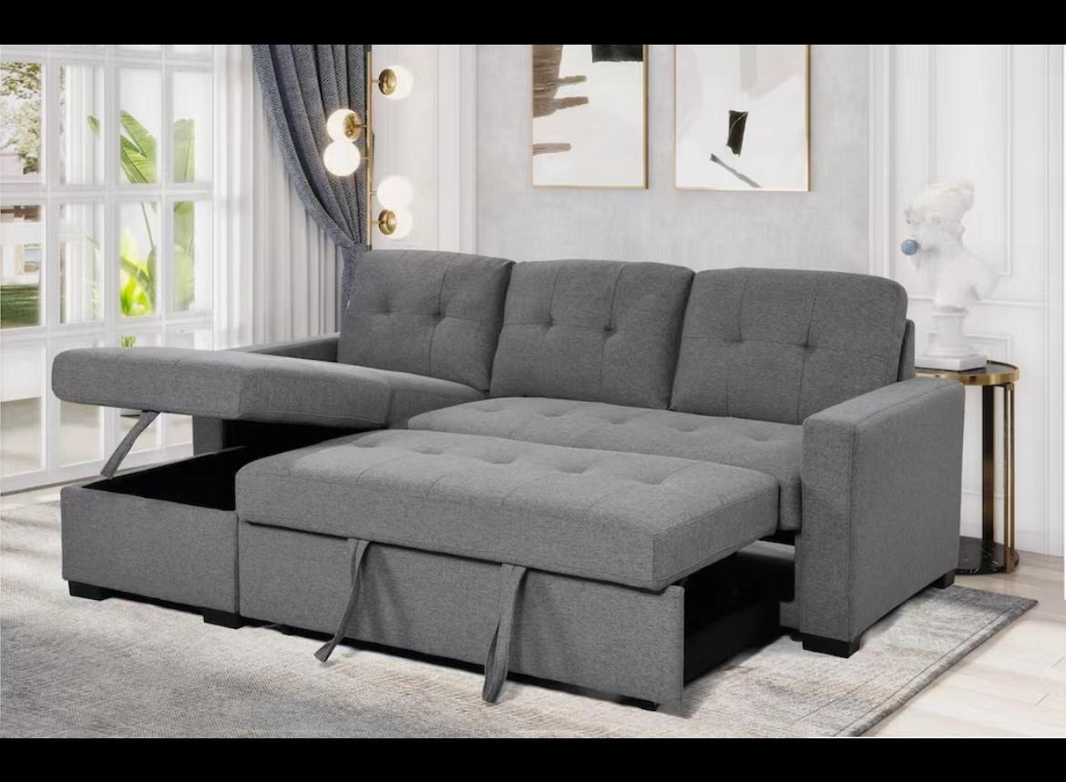 Florence L Shaped Sofa Bed Grey