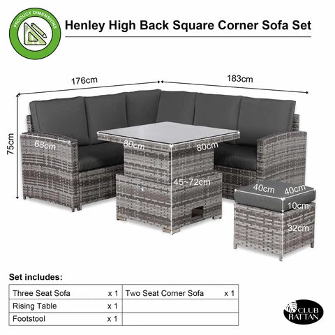 Regatta Compact High-back Square Corner Sofa set