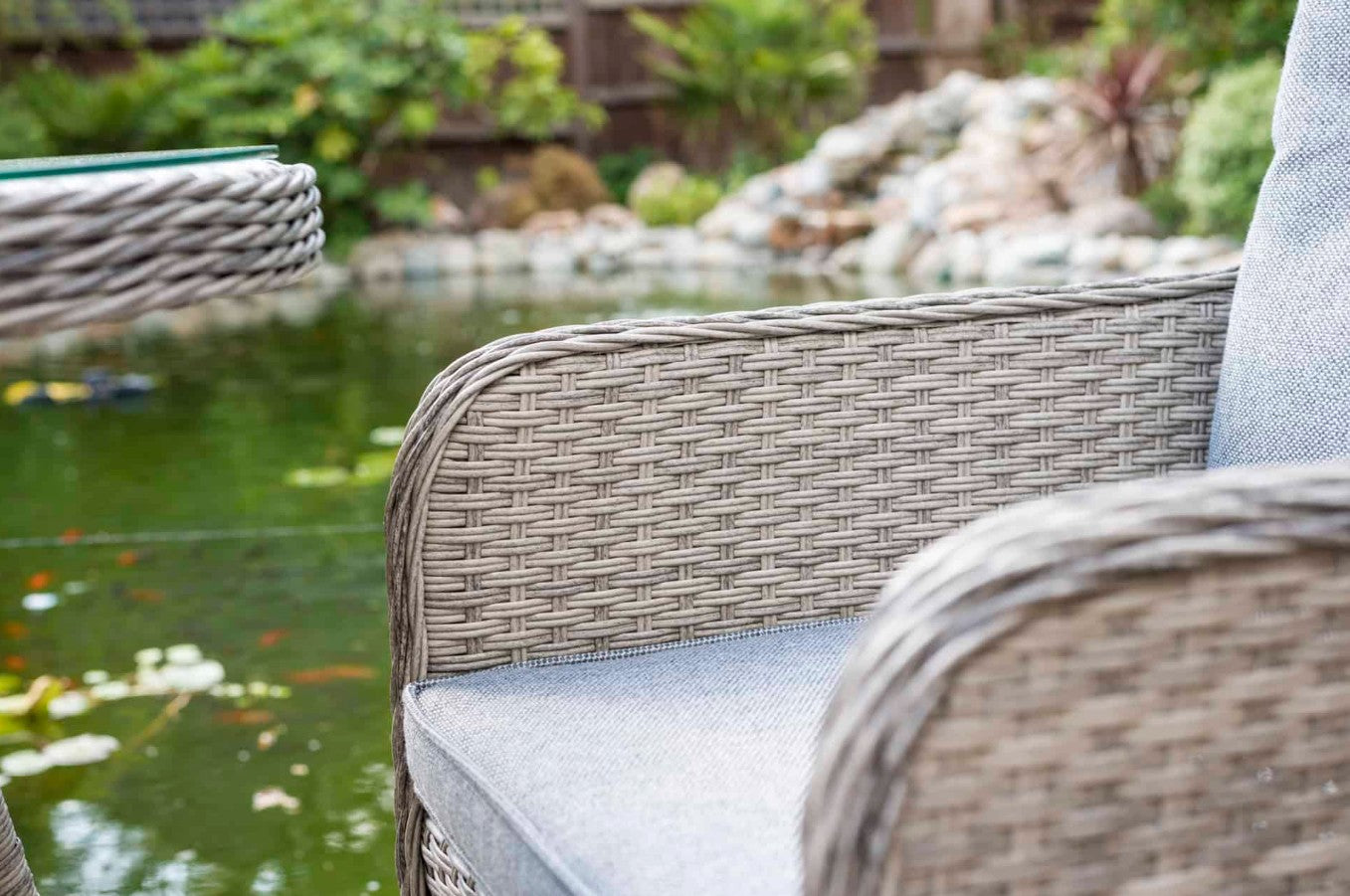Katie Blake Milan 4 Rattan Garden Dining Chairs & Round Table Set