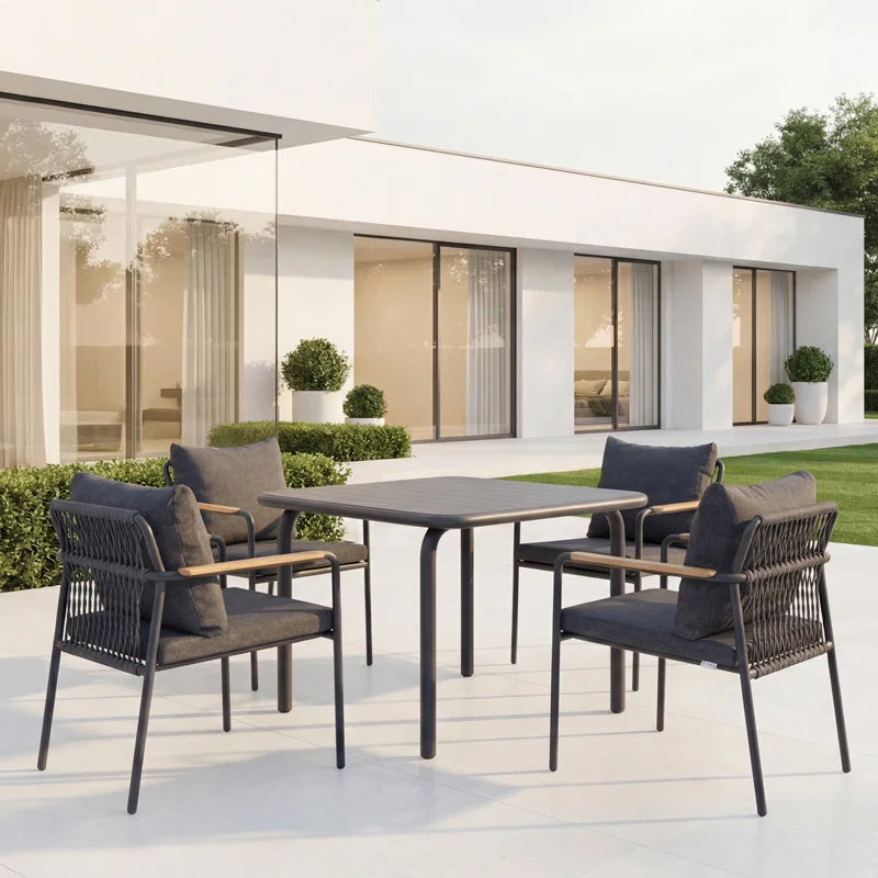 Verano Patio 4 Seat Square Dining Set with 100x100cm Table