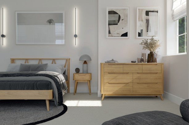 AURORA BEDROOM SET - 9 Piece Oak Bedroom set