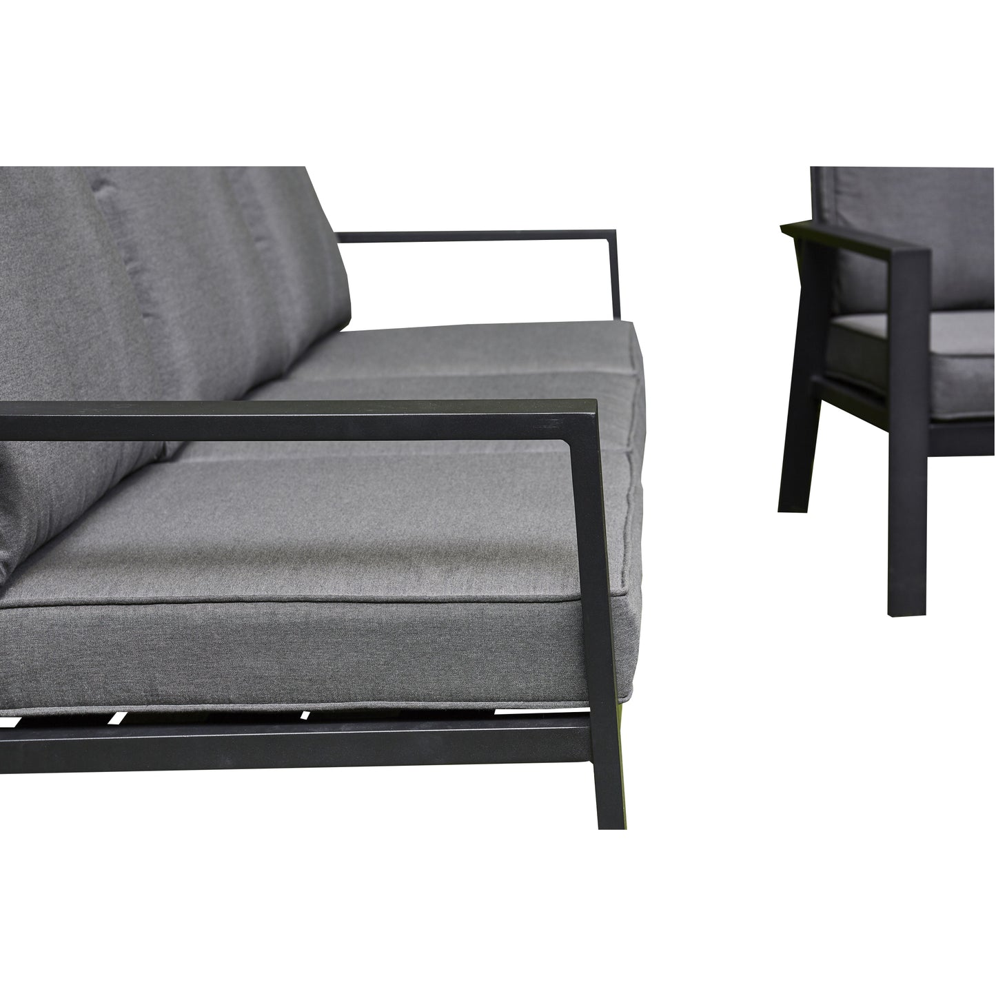 Sotogrande Aluminium Sofa Dining Set with Fire Pit - Grey