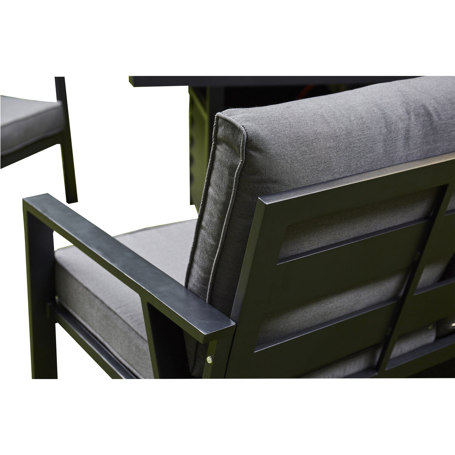 Sotogrande Aluminium Sofa Dining Set with Fire Pit - Grey