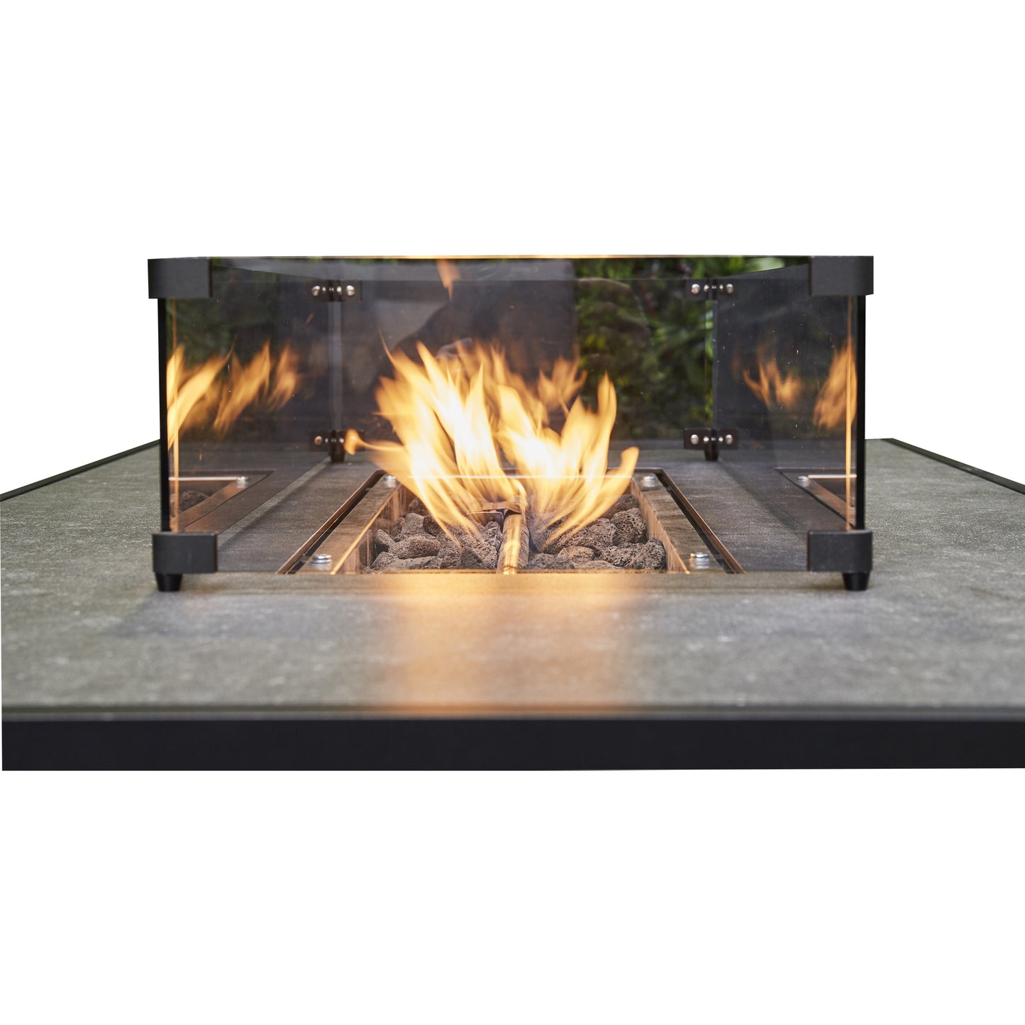 Sotogrande Aluminium Sofa Dining Set with Fire Pit - Grey