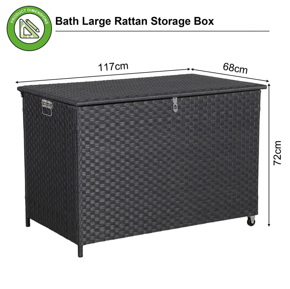 Black storage box sizes