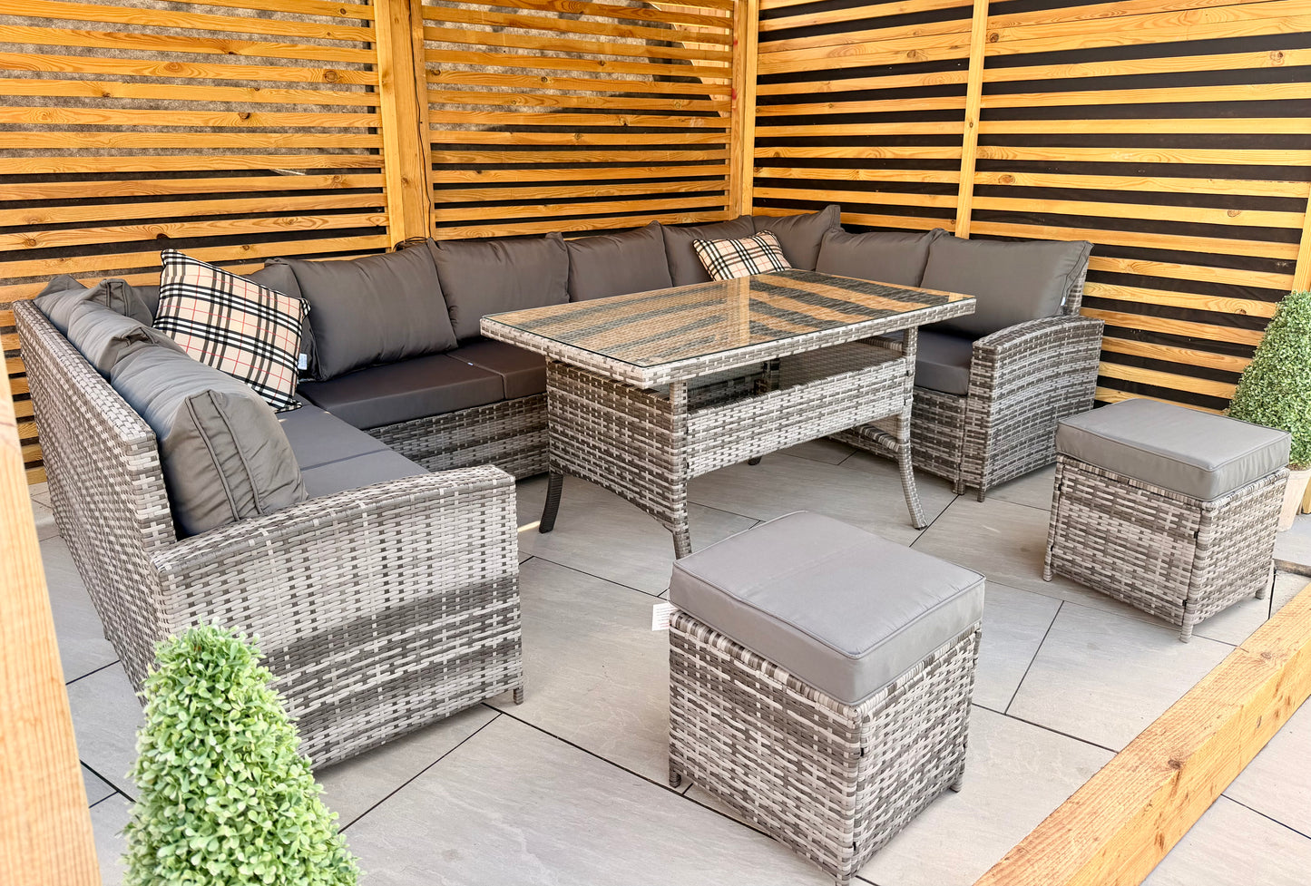 Sheena Premium Rattan Outdoor Corner Dining Set