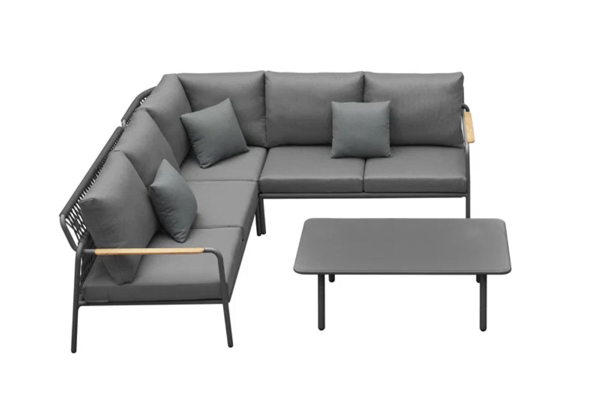 Verano Patio 5 Seat Corner Sofa Set with Coffee Table