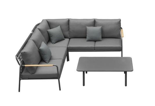 Verano Patio 5 Seat Corner Sofa Set with Coffee Table