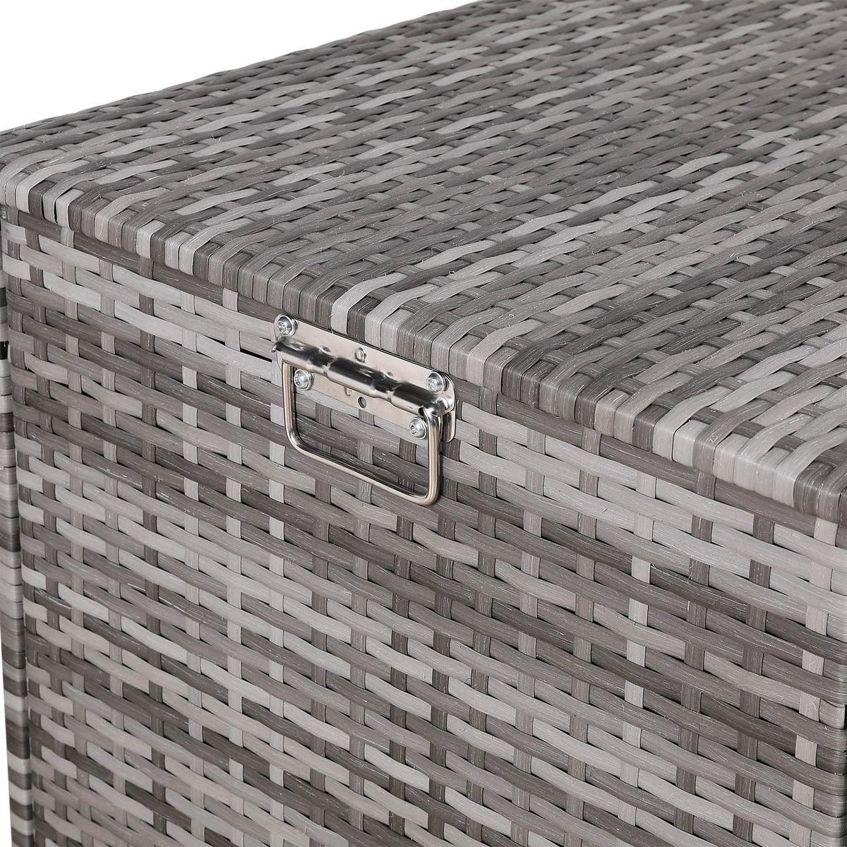 Grey Rattan Garden Storage Box 480L Cushion Box