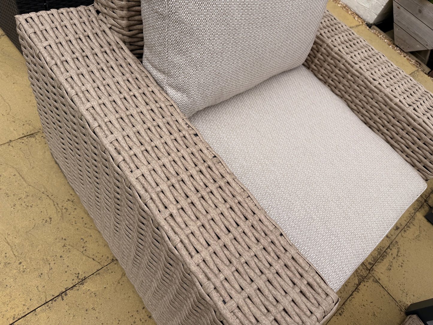 Chunky Rattan Rafi Corner Sofa with Armchair and Coffee Table
