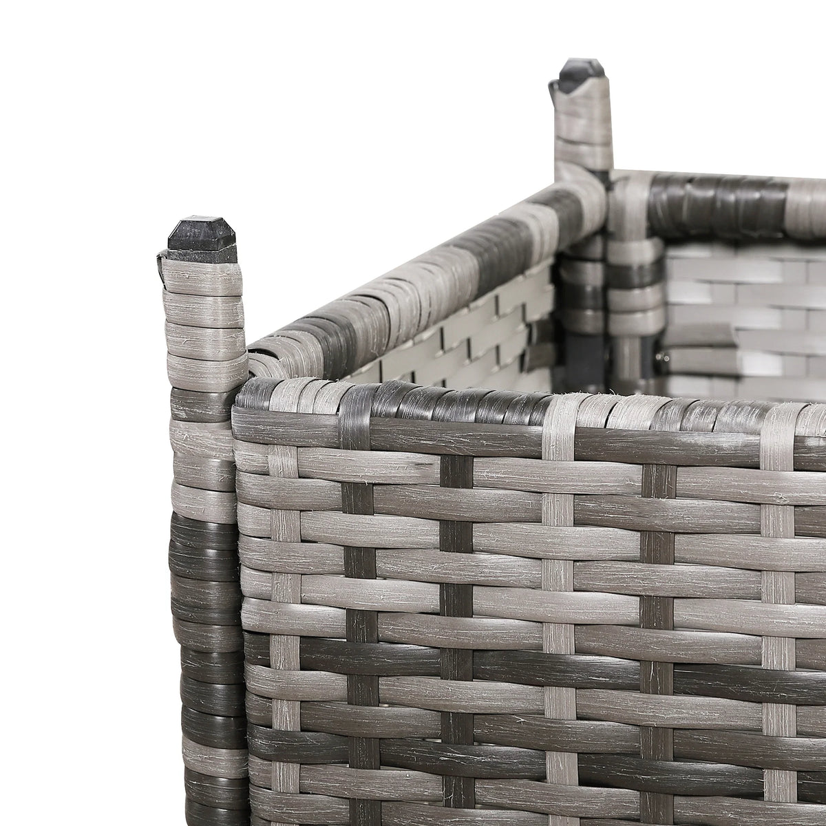 High Back Rattan Sofa & Dining Set with Table, Armchairs & Stools – Premium Grey