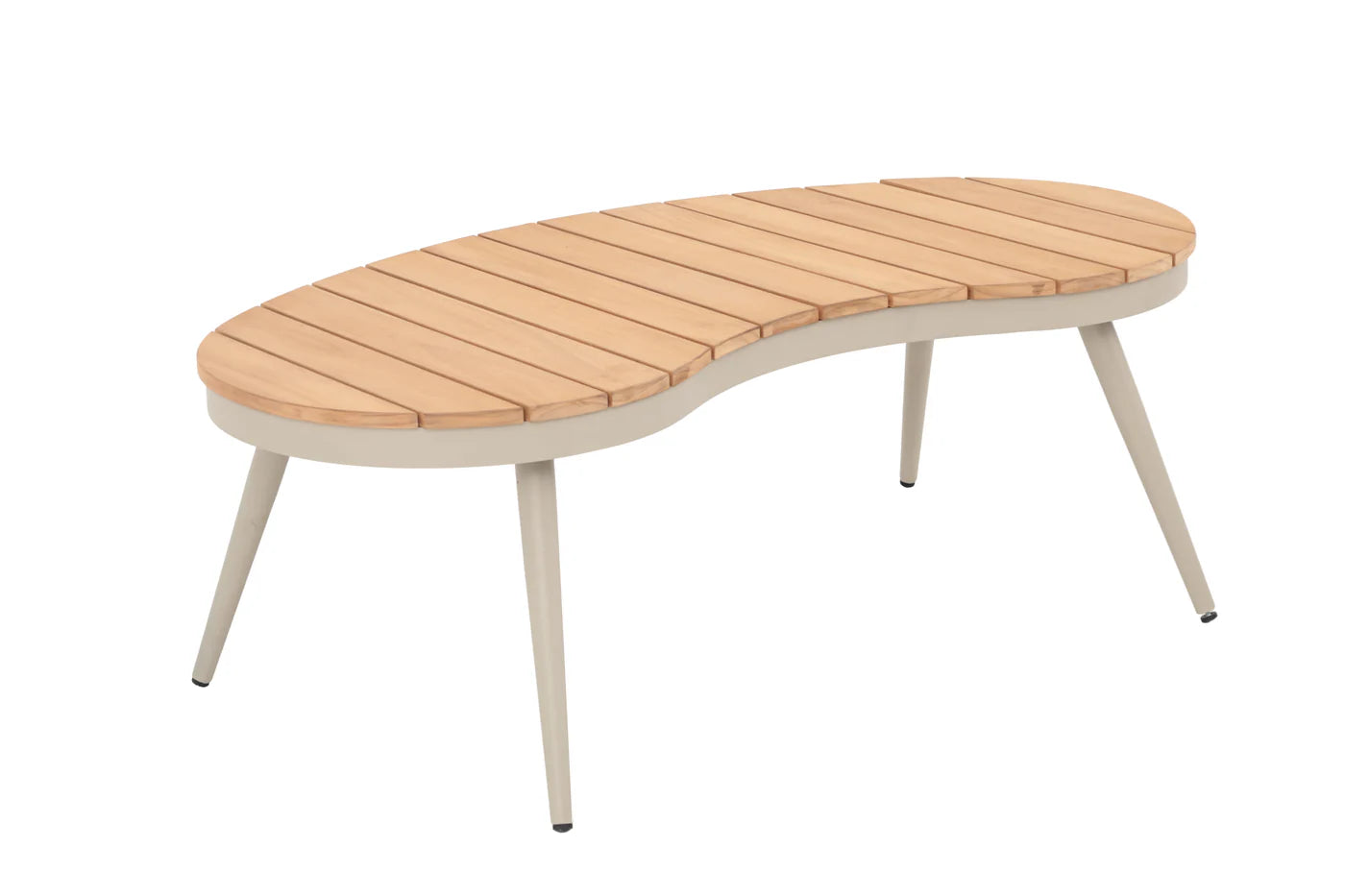 Rattan Republic RR254 kidney-shaped wood-top coffee table