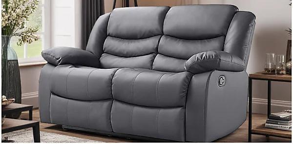 Malaga 2 Seat Manual Recliner in Black or Grey
