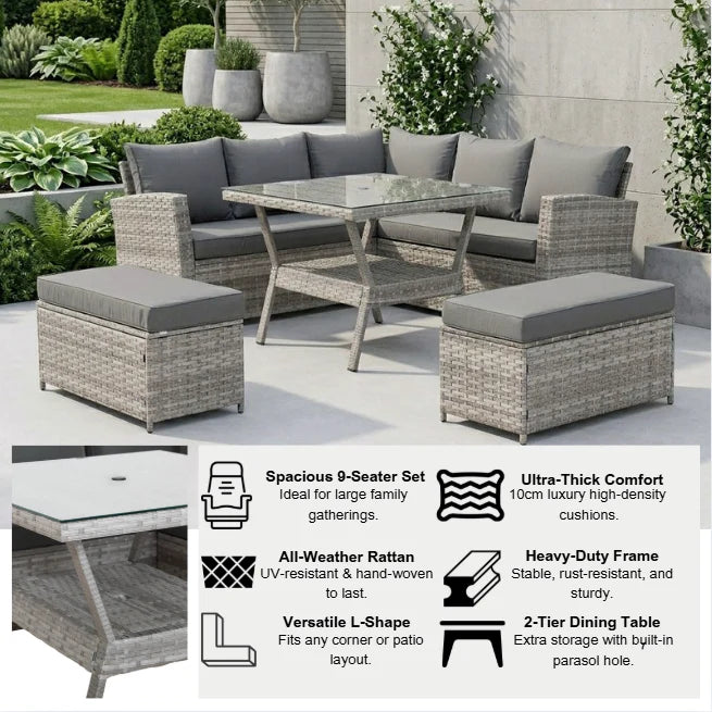 Bristol 9 Seater Rattan Garden Furniture