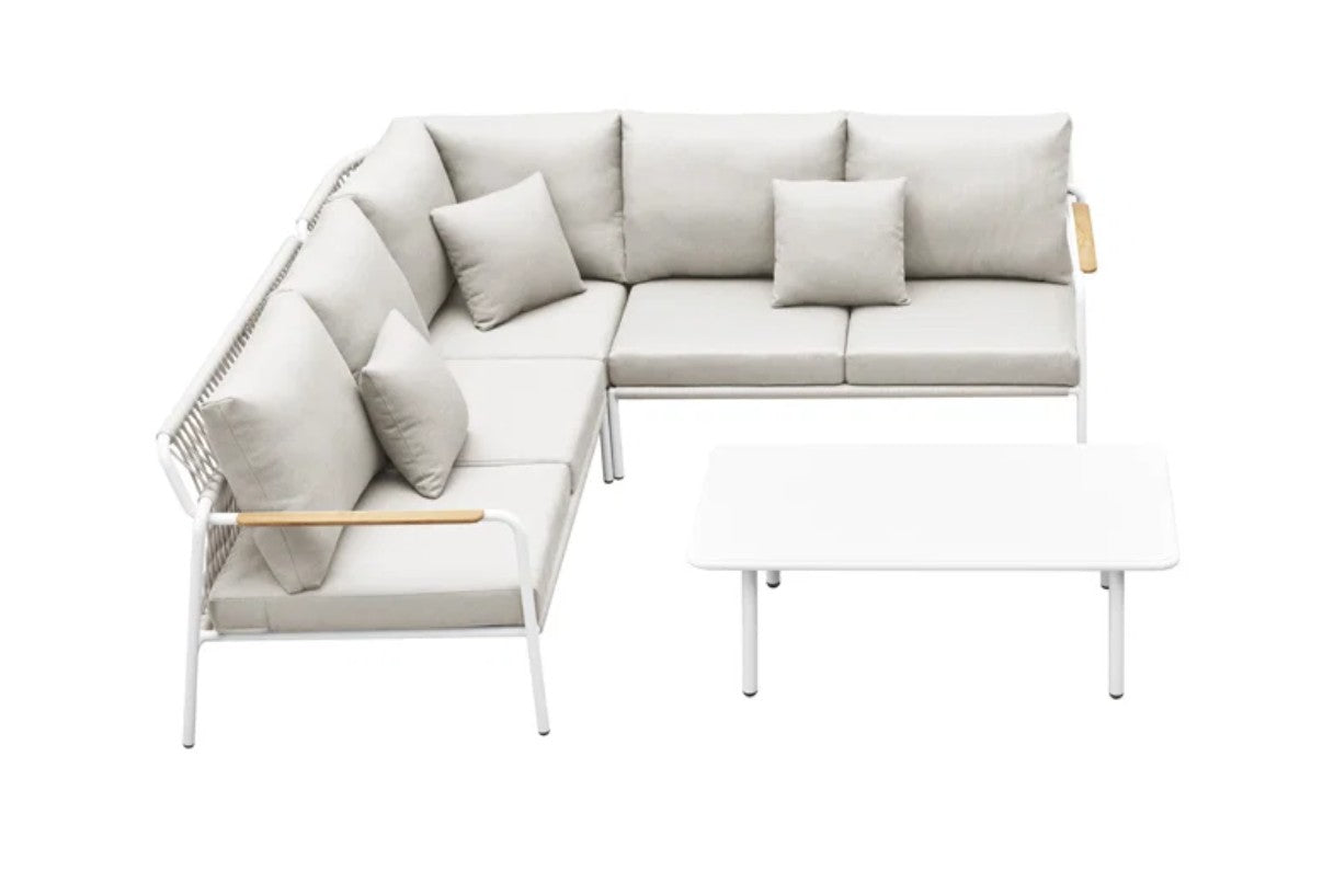 Verano Patio 5 Seat Corner Sofa Set with Coffee Table