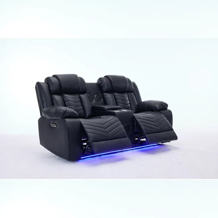 Zeus Leather Electric Recliners Sofa With Cupholders