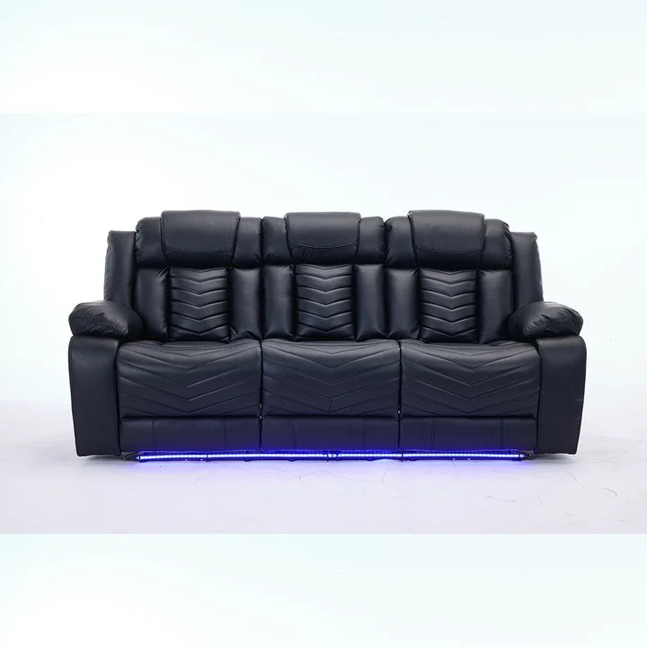 Zeus Leather Electric Recliners Sofa With Cupholders