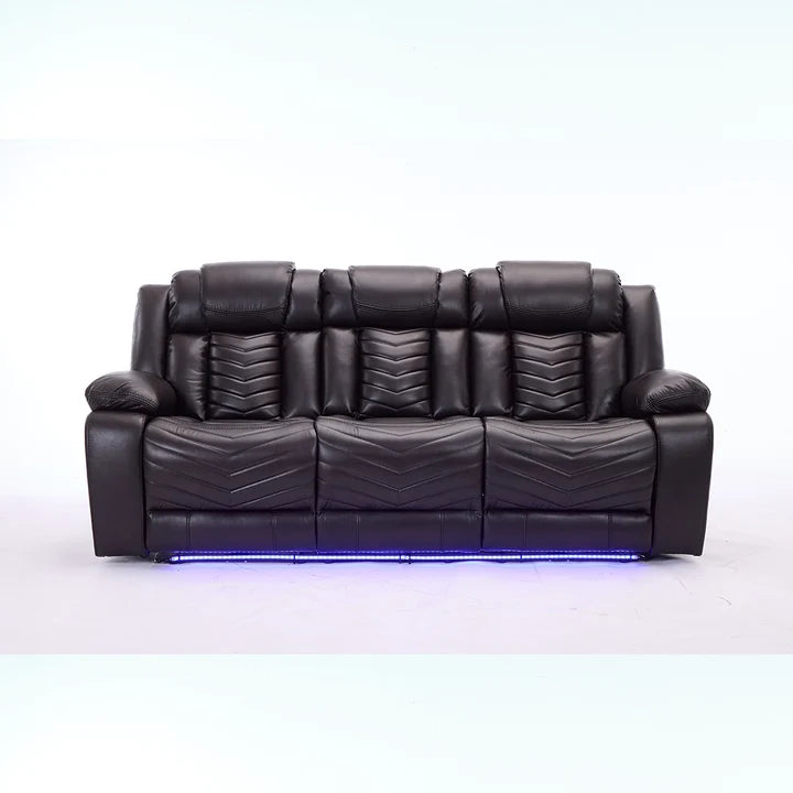 Zeus Leather Electric Recliners Sofa With Cupholders