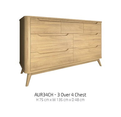 AURORA BEDROOM SET - 9 Piece Oak Bedroom set