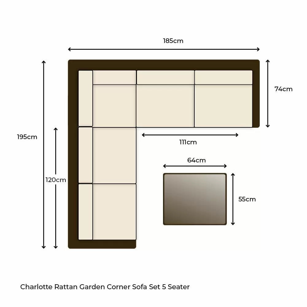 Katie Blake Charlotte rattan garden corner sofa set 5 seater